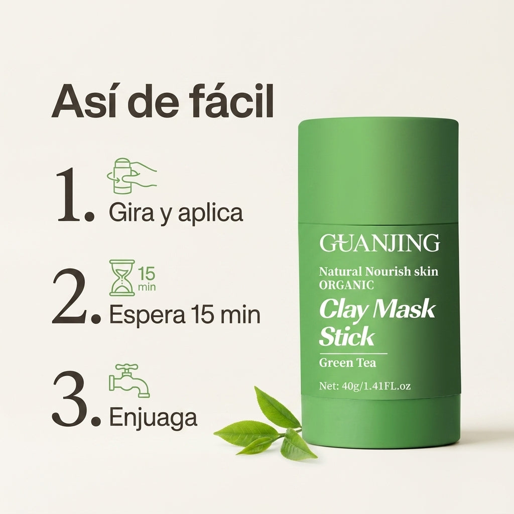 Mascarilla de Té Verde · Limpieza Profunda en Stick